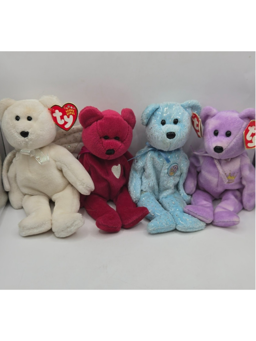Ty Beanie Babies Bear Lot of 4 Retired Herald Valentina Decade Yours Truly